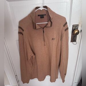 Men's Tan Sweater with Brown Accents